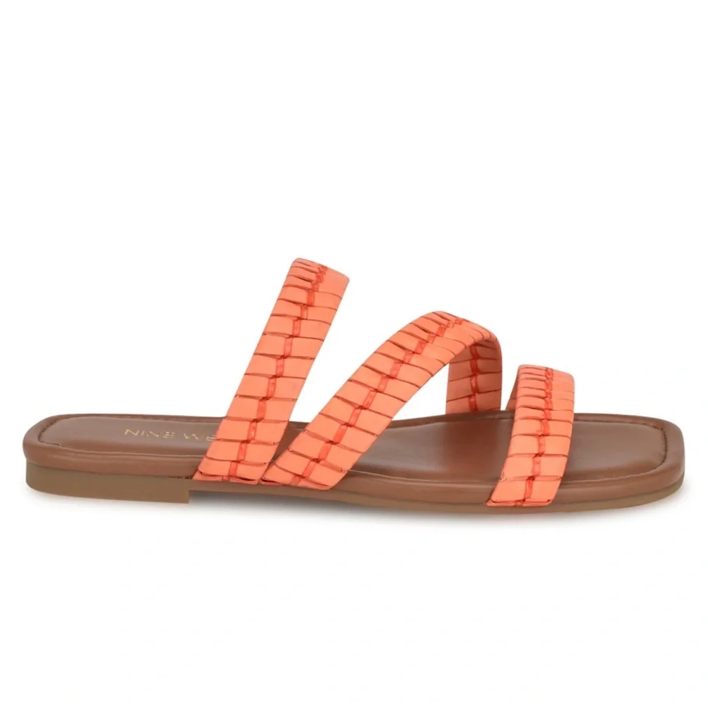 NIB Nine West Quinlea Flat Strappy Sandals sz 8.5